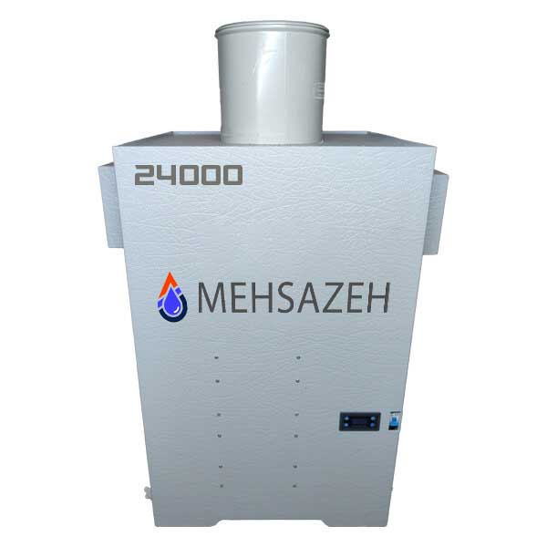 پنل کنترل هوشمند رطوبتساز غولپیکر مدل 24000 نمای جلویی رطوبتساز صنعتی مدل 24000 با پنل کنترل دیجیتال پیشرفته و طراحی بدنه ABS مقاوم